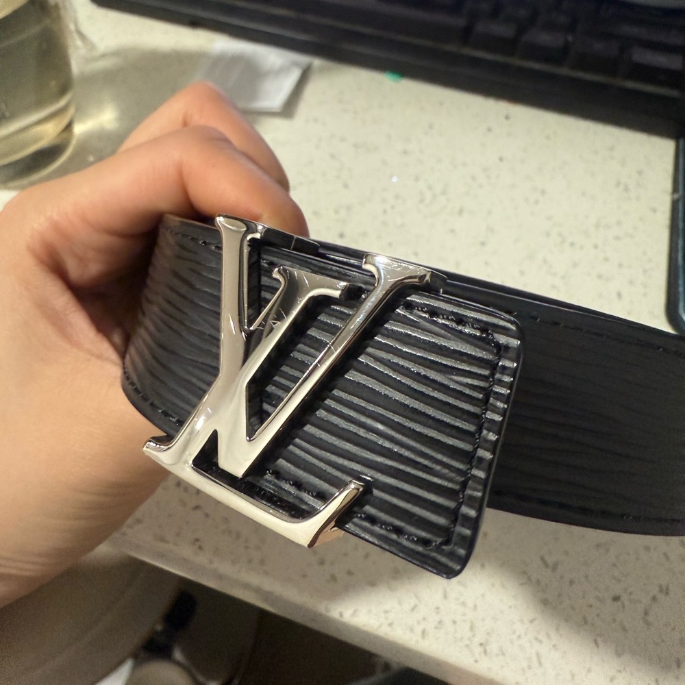 LOUIS VUITTON Epi 30mm LV Initiales Belt 85 34 Black